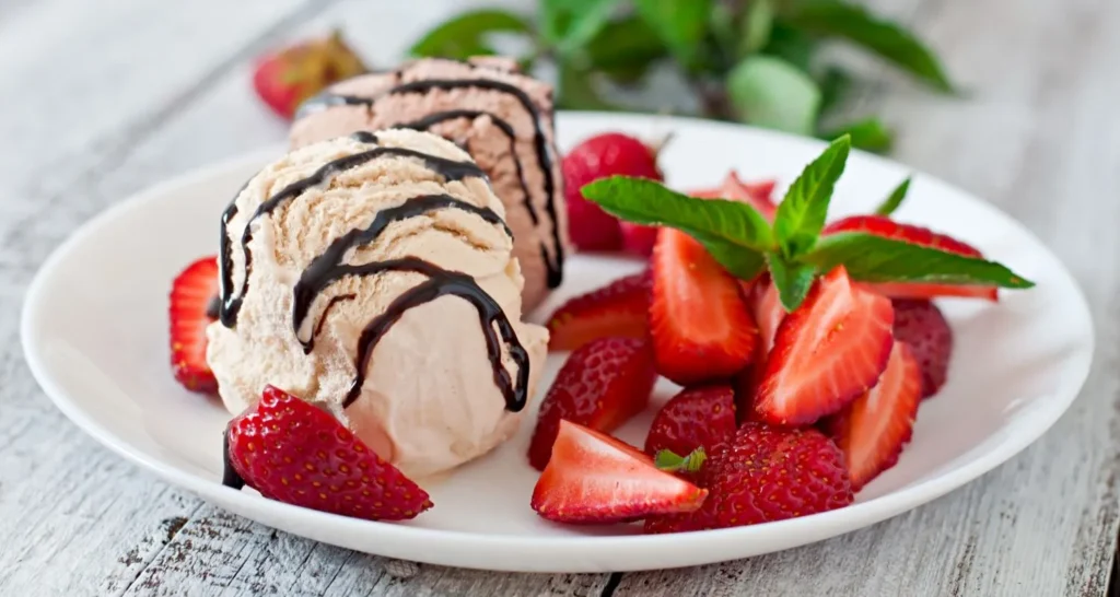 Helado de Plátano y Fresas sin Lácteos