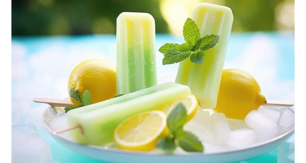 Paletas heladas keto de coco y limón