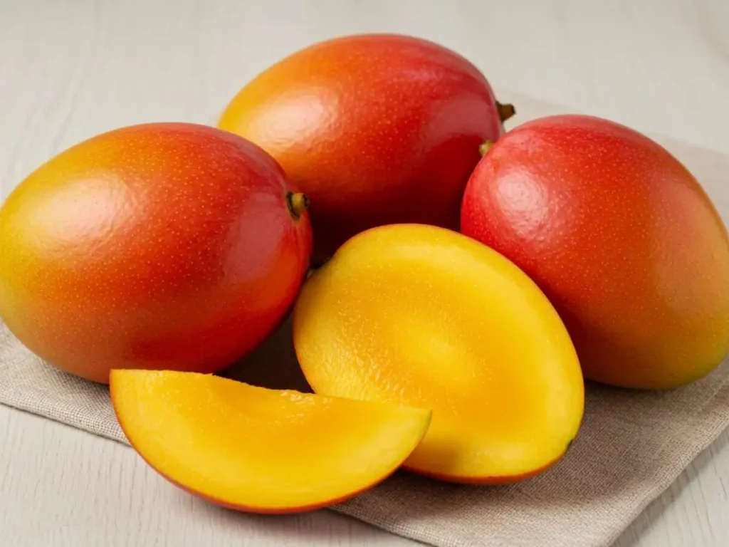 Mangos maduros y jugosos listos para preparar helado casero.