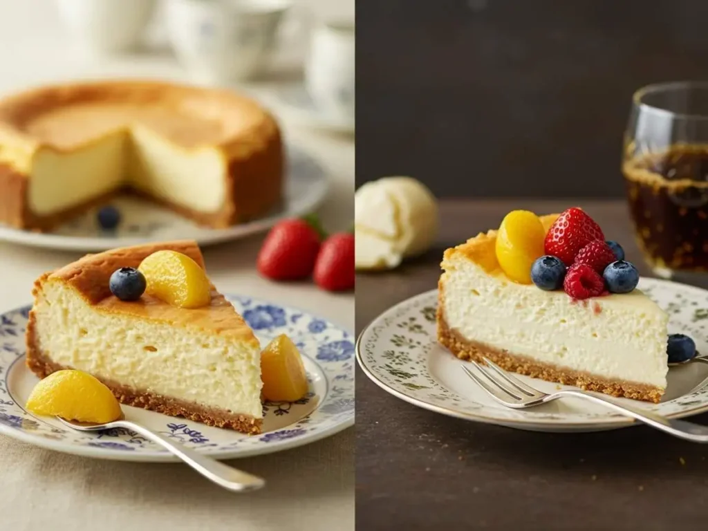 Comparación entre pay de queso sin horno y horneado